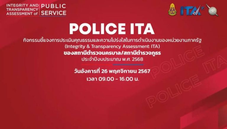 กิจกรรมชี้แจงการประเมิน ITA ของสถานีตำรวจ ปีงบประมาณ 68